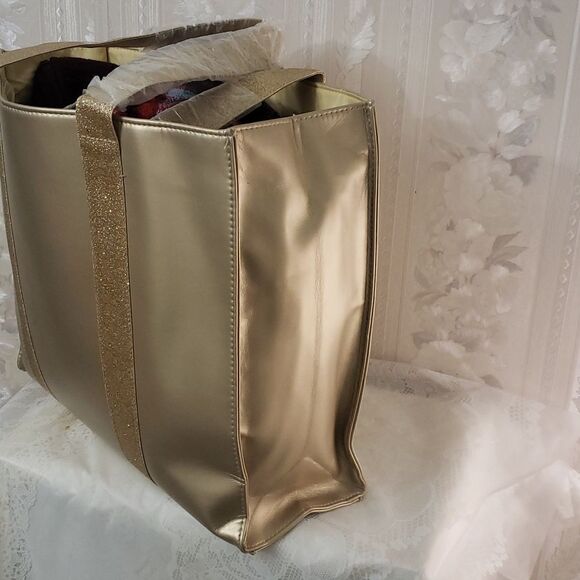 Jimmy Choo Parfums Large Gold Gliders Tote Bag New - Picture 4 of 7